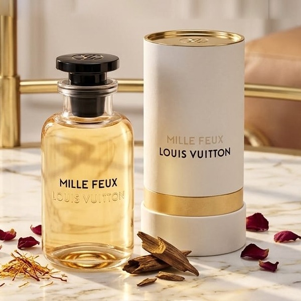 Louis Vuitton Mille Feux perfume with golden amber tones – Perfume